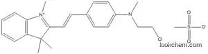 Molecular Structure of 88519-89-5 (3H-Indolium,2-[2-[4-[(2-chloroethyl)methylamino]phenyl]ethenyl]-1,3,3-trimethyl-,methanesulfonate)